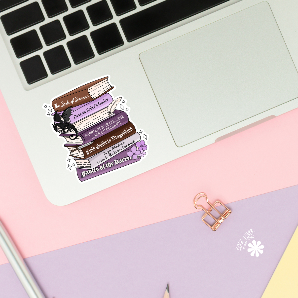 Fourth Wing dragon books sticker