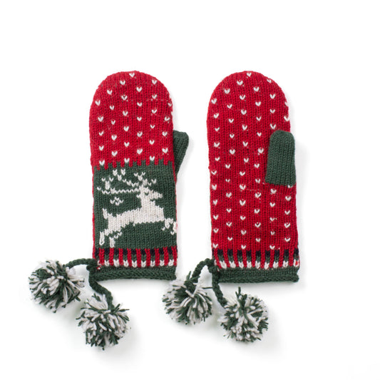Yuletide festive wool reading mitts