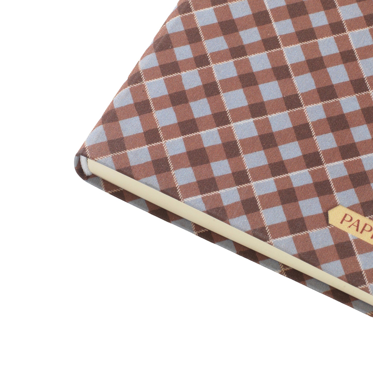 Fabric lined notebook, A5 softcover - petals & plaid (coming soon)