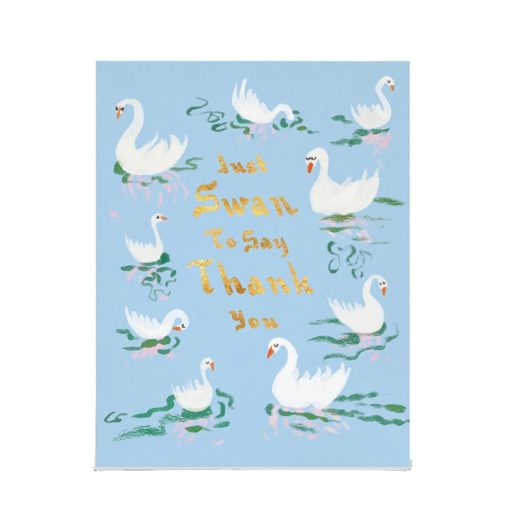 Swan thank you greeting card