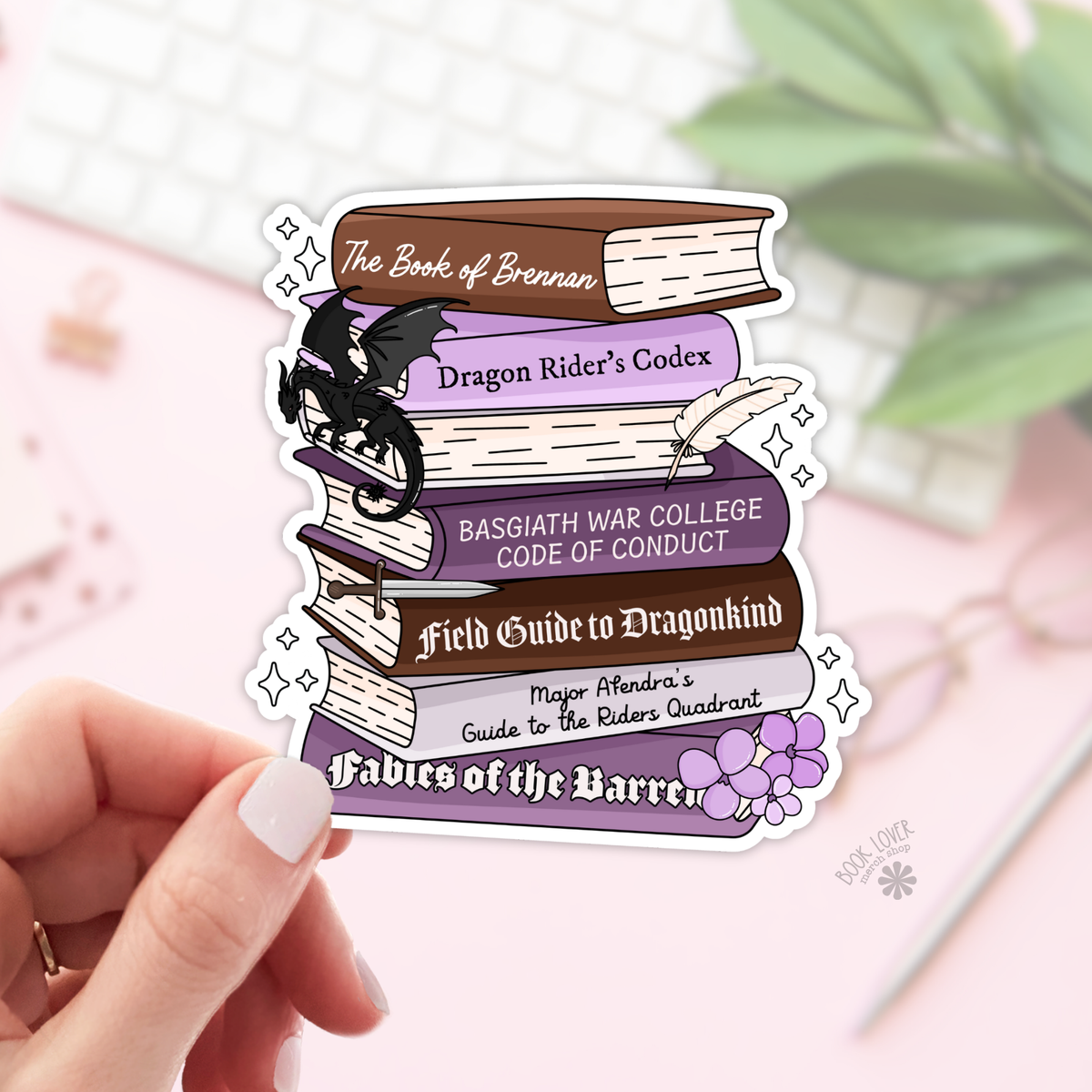 Fourth Wing dragon books sticker