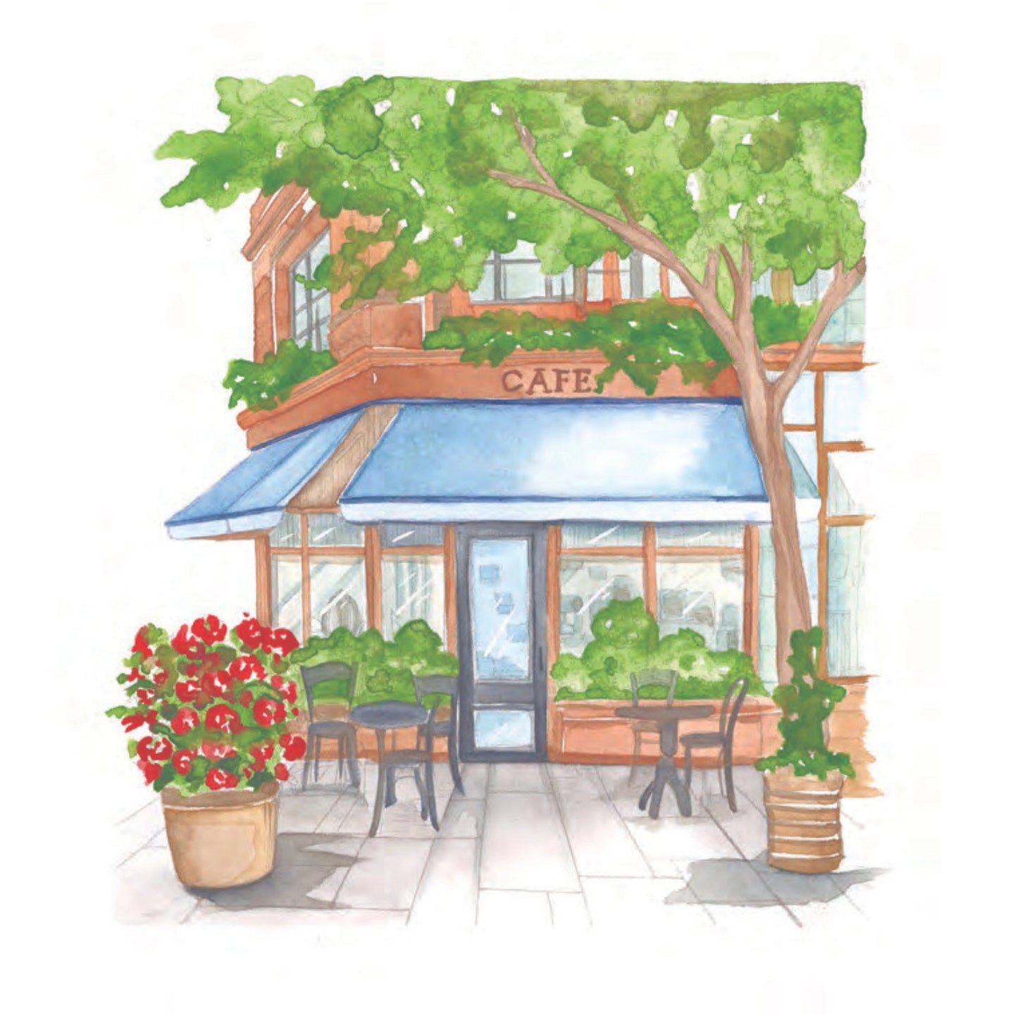 Cozy cafés watercolor workbook