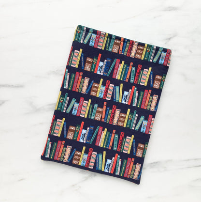 Library shelves padded book sleeve