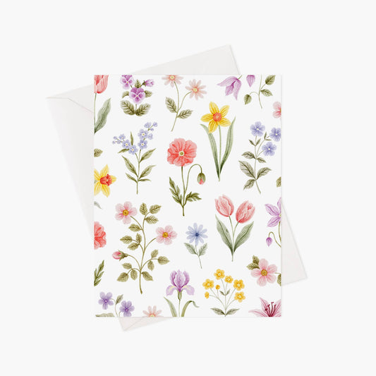 Spring flowers greeting card