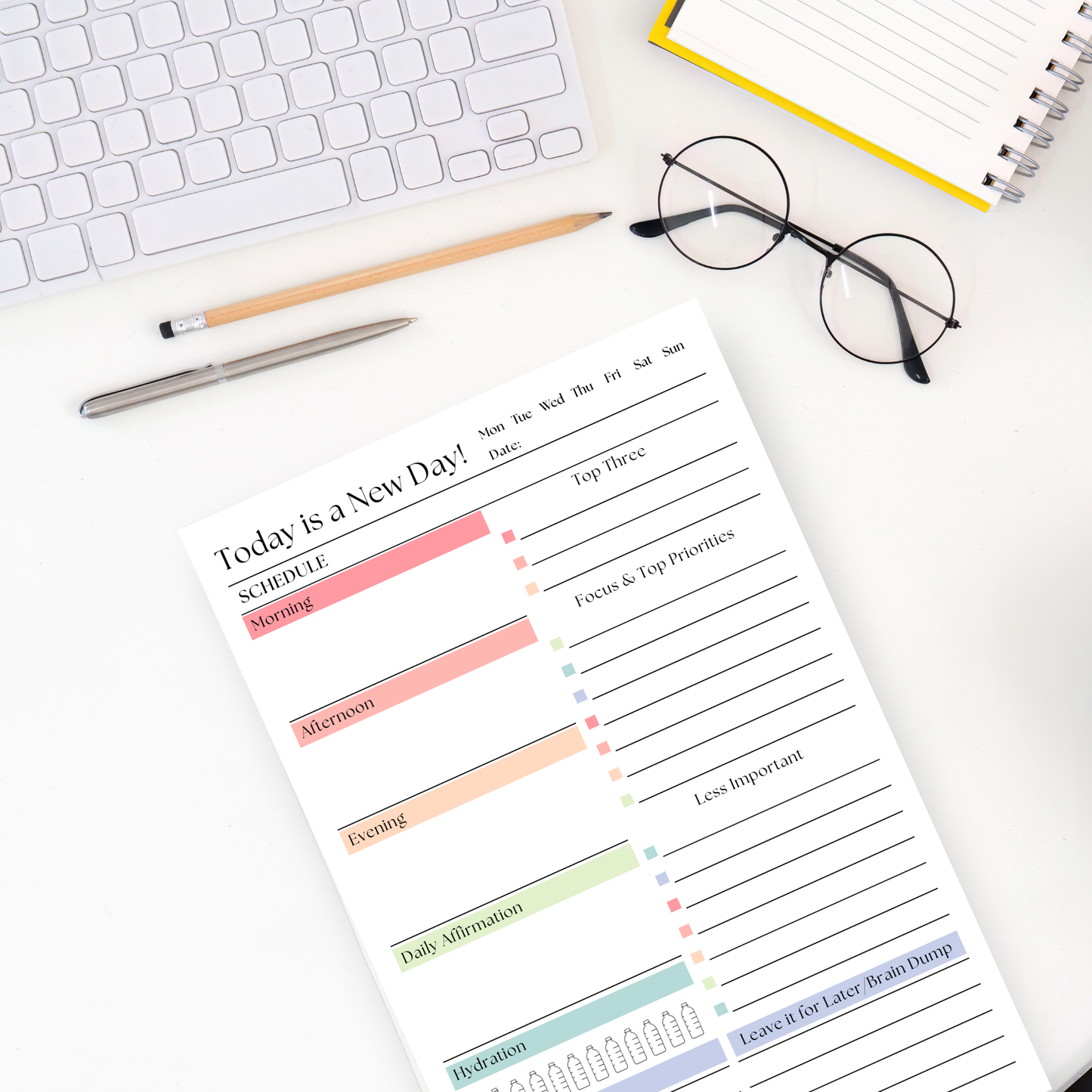 Today is a new day! 50 page tear-off notepad