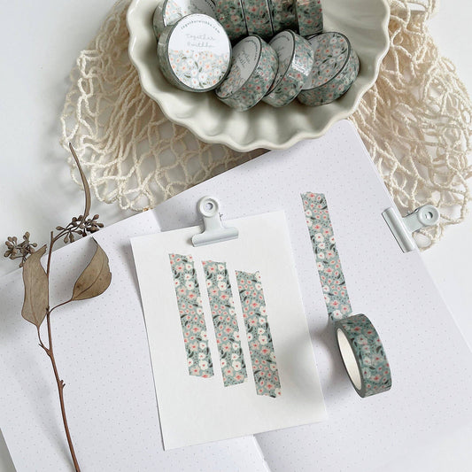 Summer bloom blue 15mm washi tape