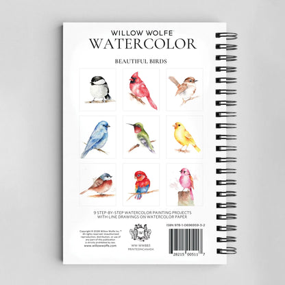 Beautiful birds watercolor workbook