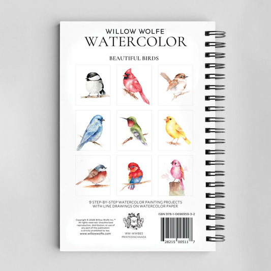 Beautiful birds watercolor workbook