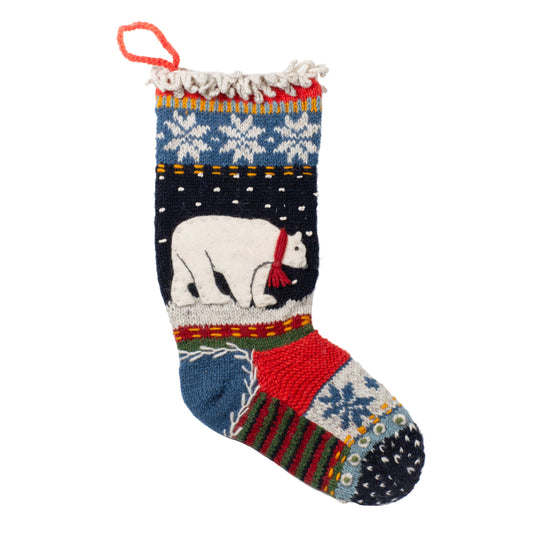 North Pole hearth & wool Christmas stocking