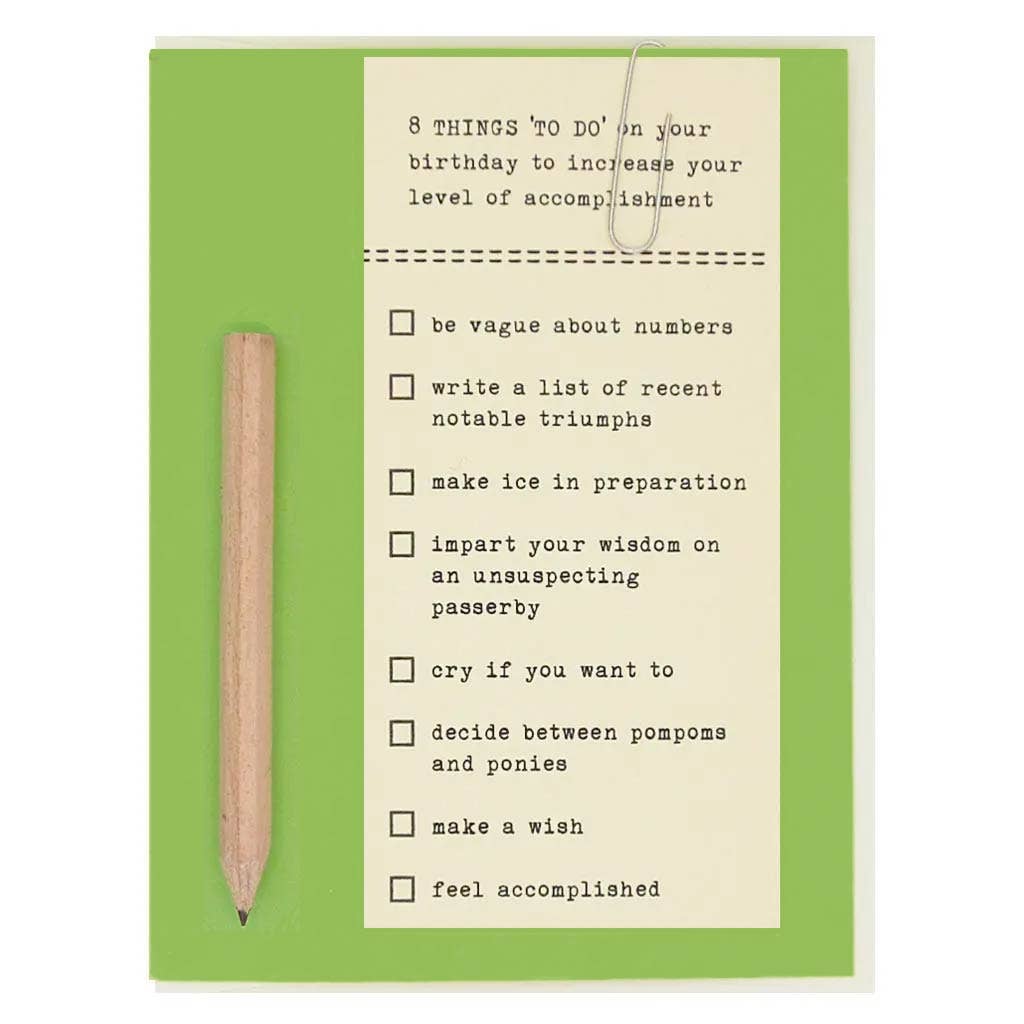 Birthday to-do greeting card (coming soon)