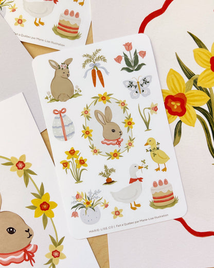 Floral Easter sticker sheet
