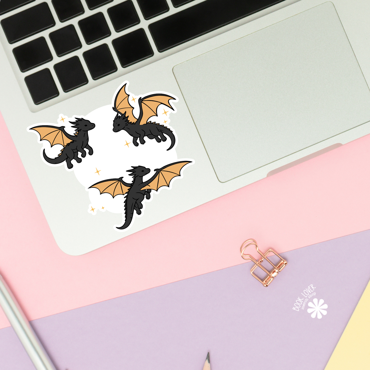 Black dragons bookish sticker