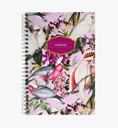 Cockatoo spiral notebook – hardcover lined journal