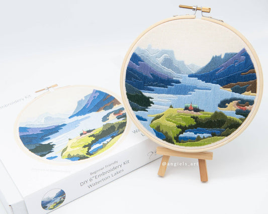 Waterton Lakes DIY embroidery kit
