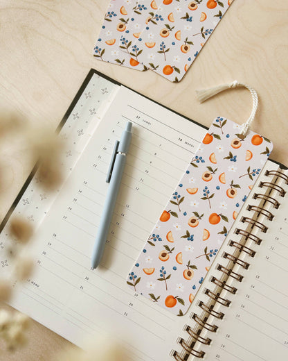 Blueberries and peaches bookmark