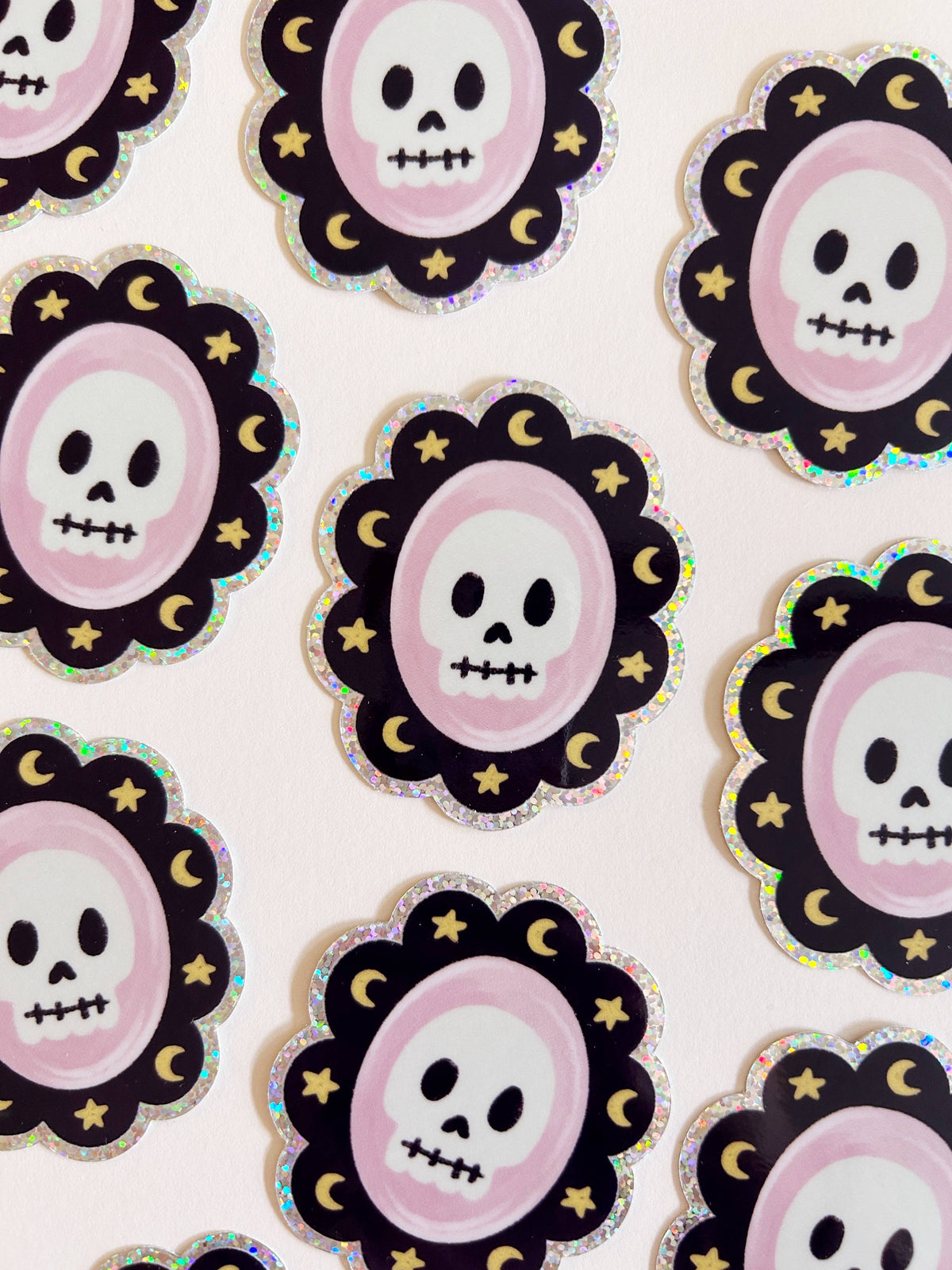 Glitter skull sticker (coming soon)
