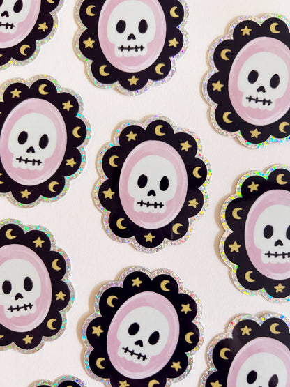 Glitter skull sticker (coming soon)