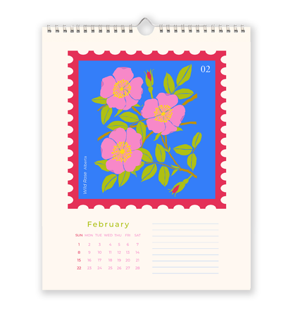 2026 Canadian provincial flowers wall calendar