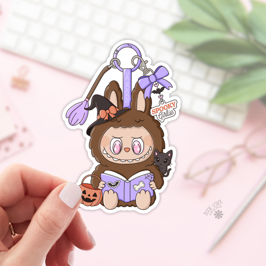 Spooky girlie trinket doll sticker