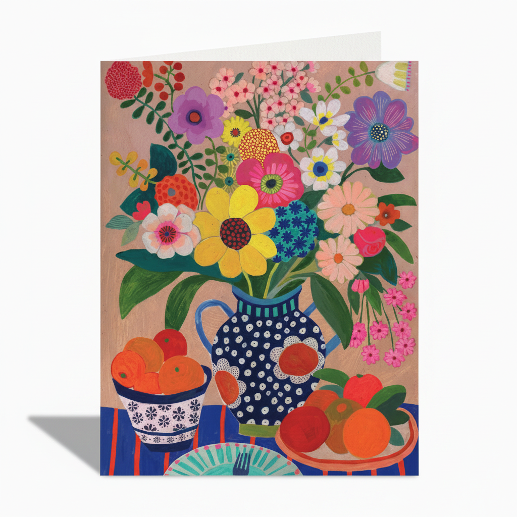 Table vase greeting card
