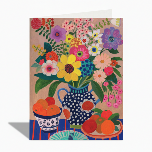 Table vase greeting card