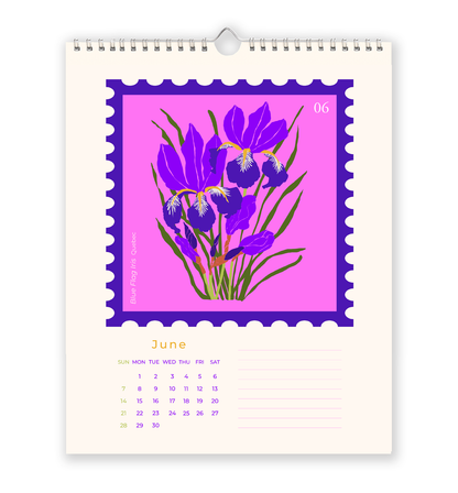 2026 Canadian provincial flowers wall calendar