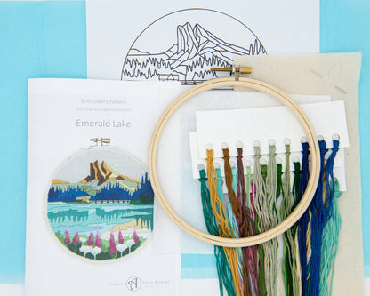 Emerald Lake DIY embroidery kit