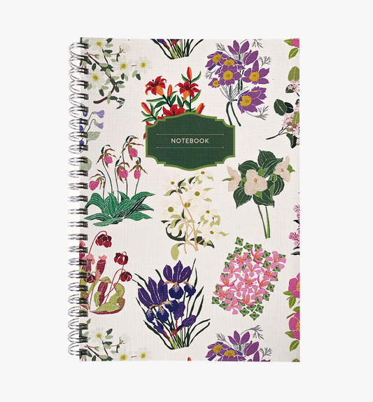 Canadian flowers spiral notebook – hardcover lined journal