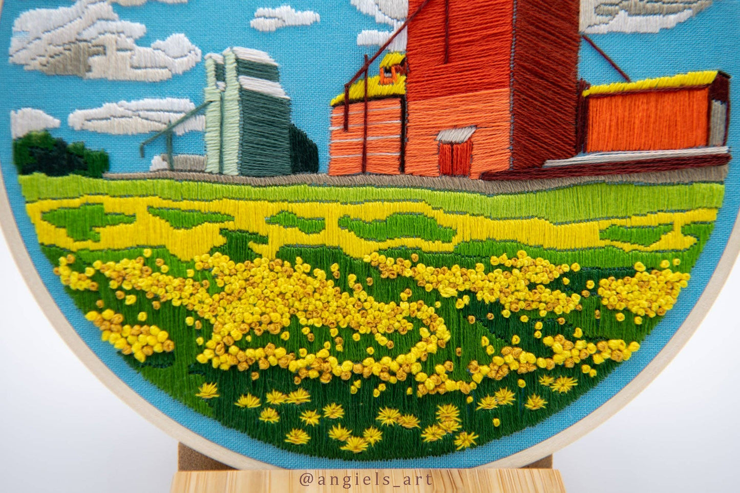 Grain elevators DIY embroidery kit