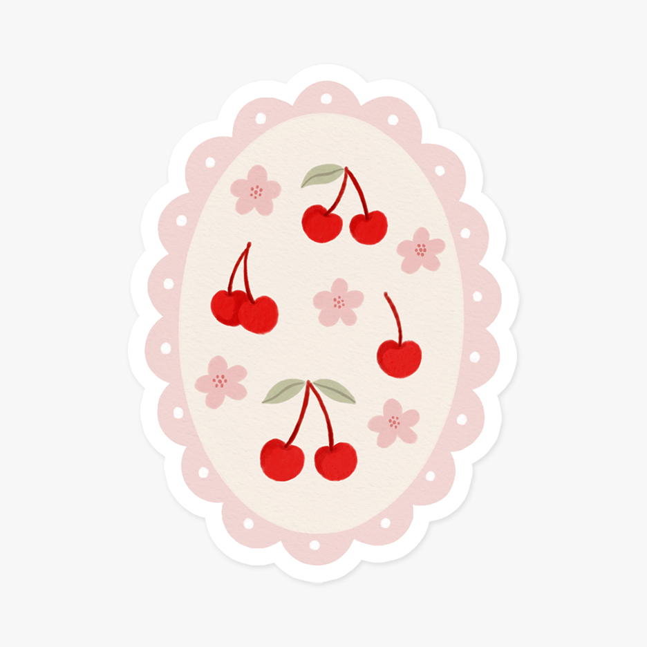 Vintage cherry sticker