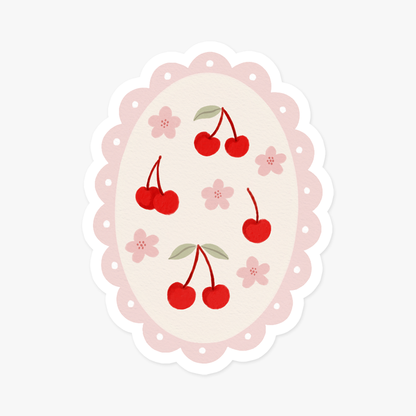 Vintage cherry sticker