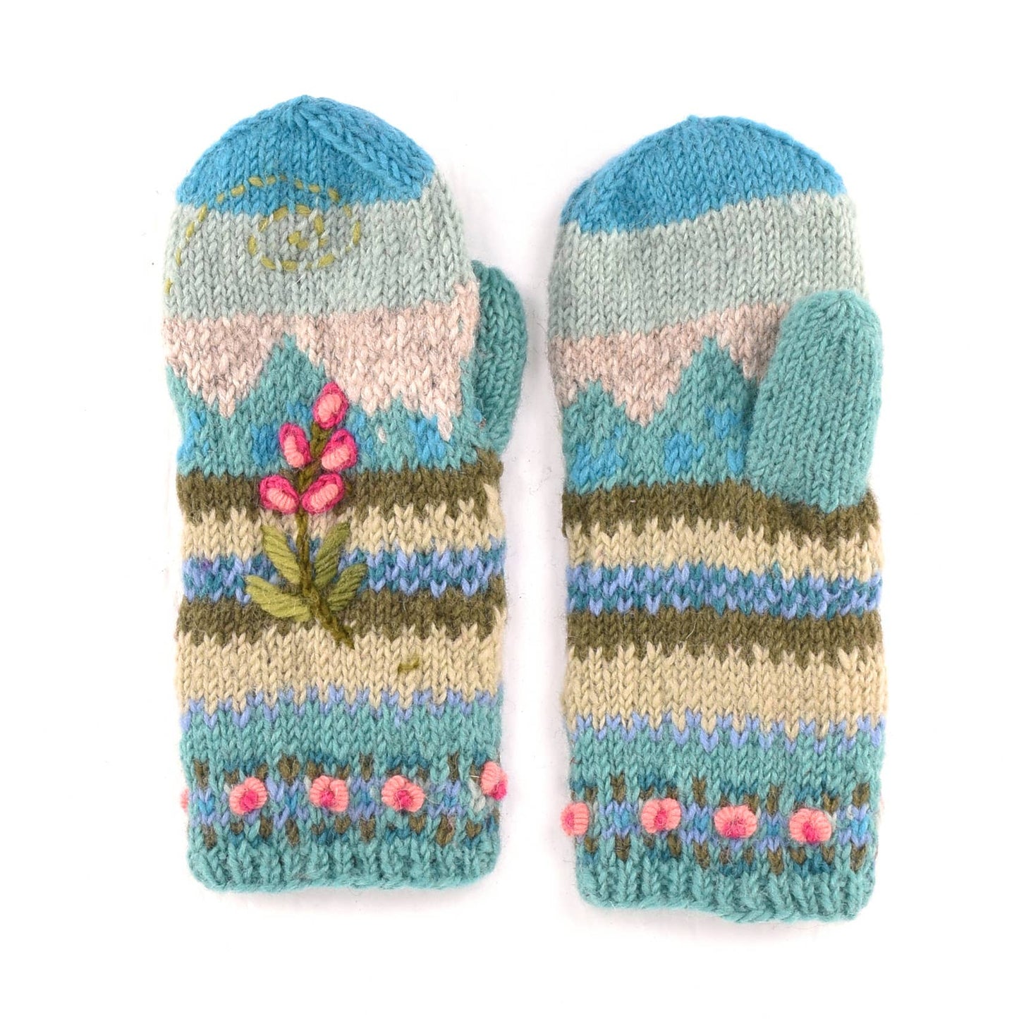 Chloe wool embroidered reading mitts
