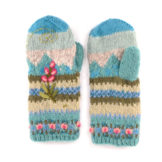 Chloe wool embroidered reading mitts