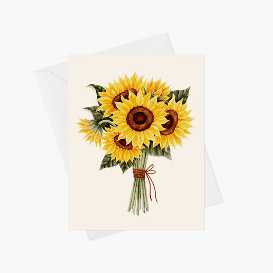 Sunflower bouquet greeting card