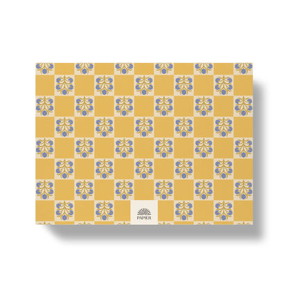 Weekly desk planner, undated -  floral checkerboard (coming soon)