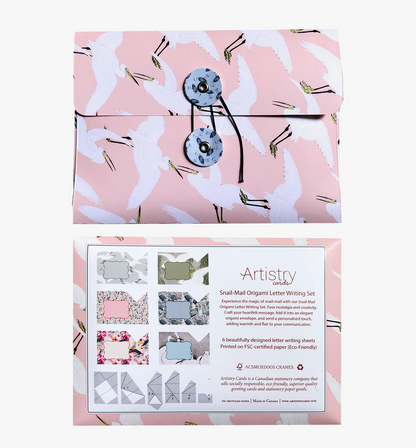 Vintage crane origami snail mail set