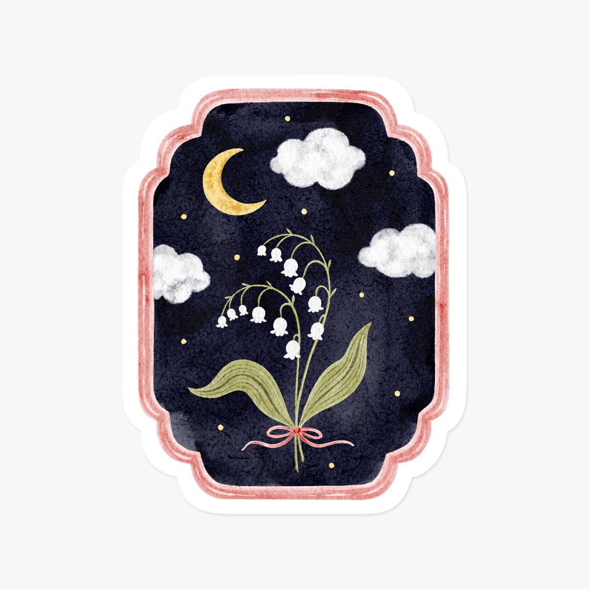 Midnight lily of the valley sticker