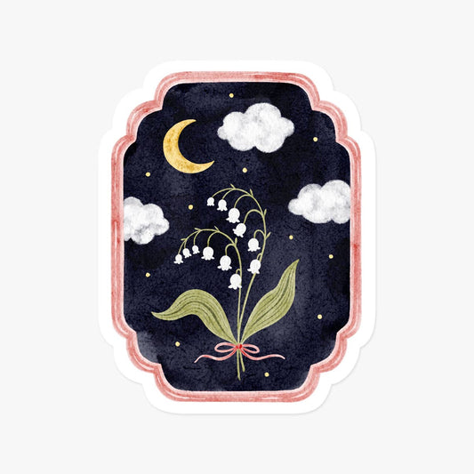 Midnight lily of the valley sticker