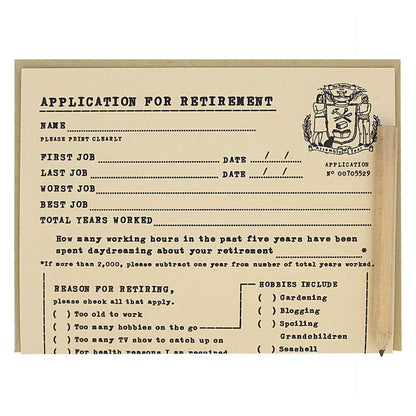 Retirement application