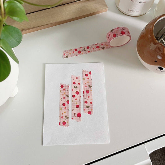 Strawberry field 15mm washi tape