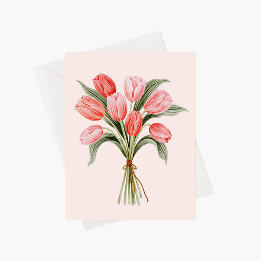 Tulip bouquet greeting card