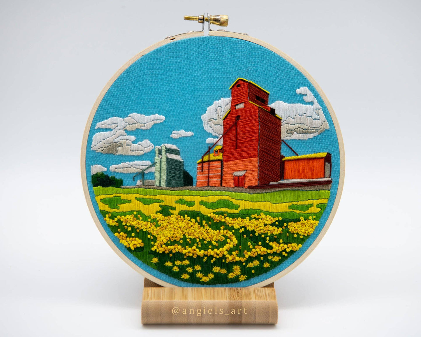 Grain elevators DIY embroidery kit