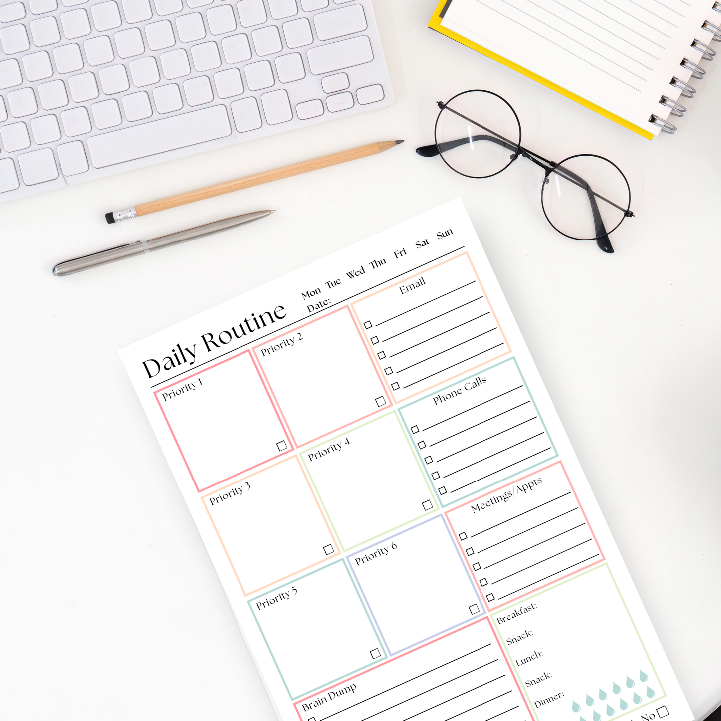 Daily routine and priority planner