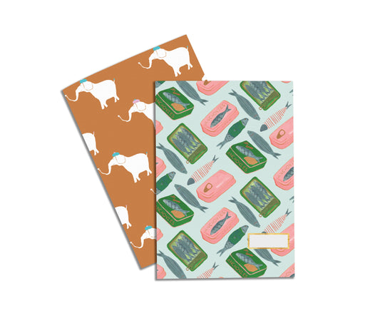 Anchovies & elephants notebook set