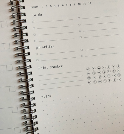 Cranes & hibiscus undated weekly planner