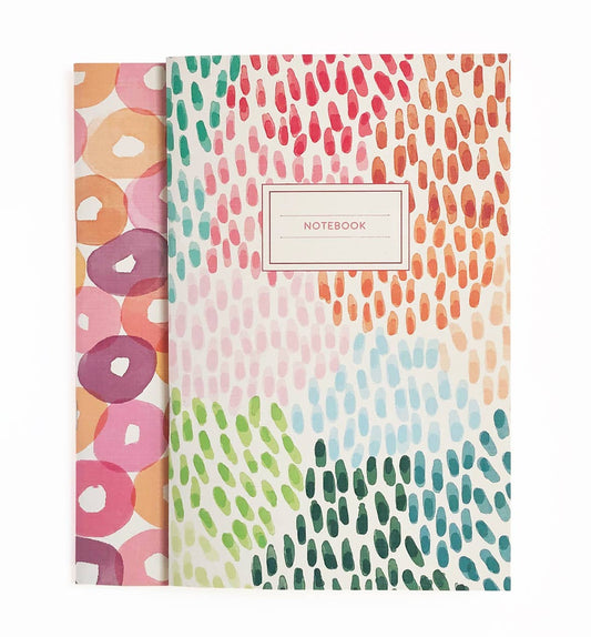 Abstract watercolour dot notebooks (2-pack)