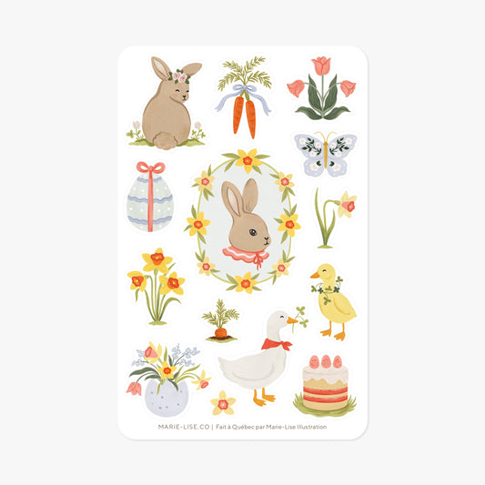 Floral Easter sticker sheet