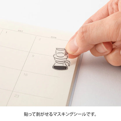 Midori two sheet monotone café sticker set