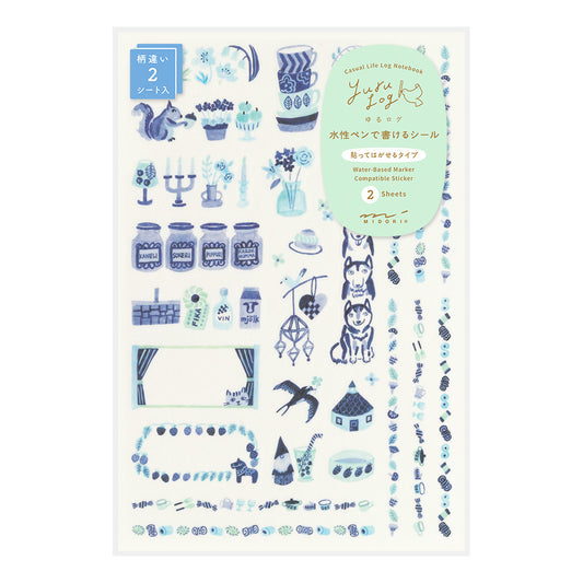Yuru Log decoration sticker 2 sheets: Blue Nordic (coming soon)