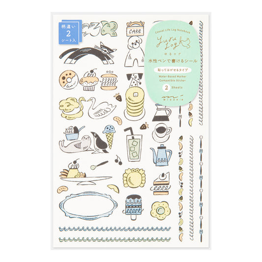 Yuru Log decoration sticker 2 sheets: Sweets & animals (coming soon)